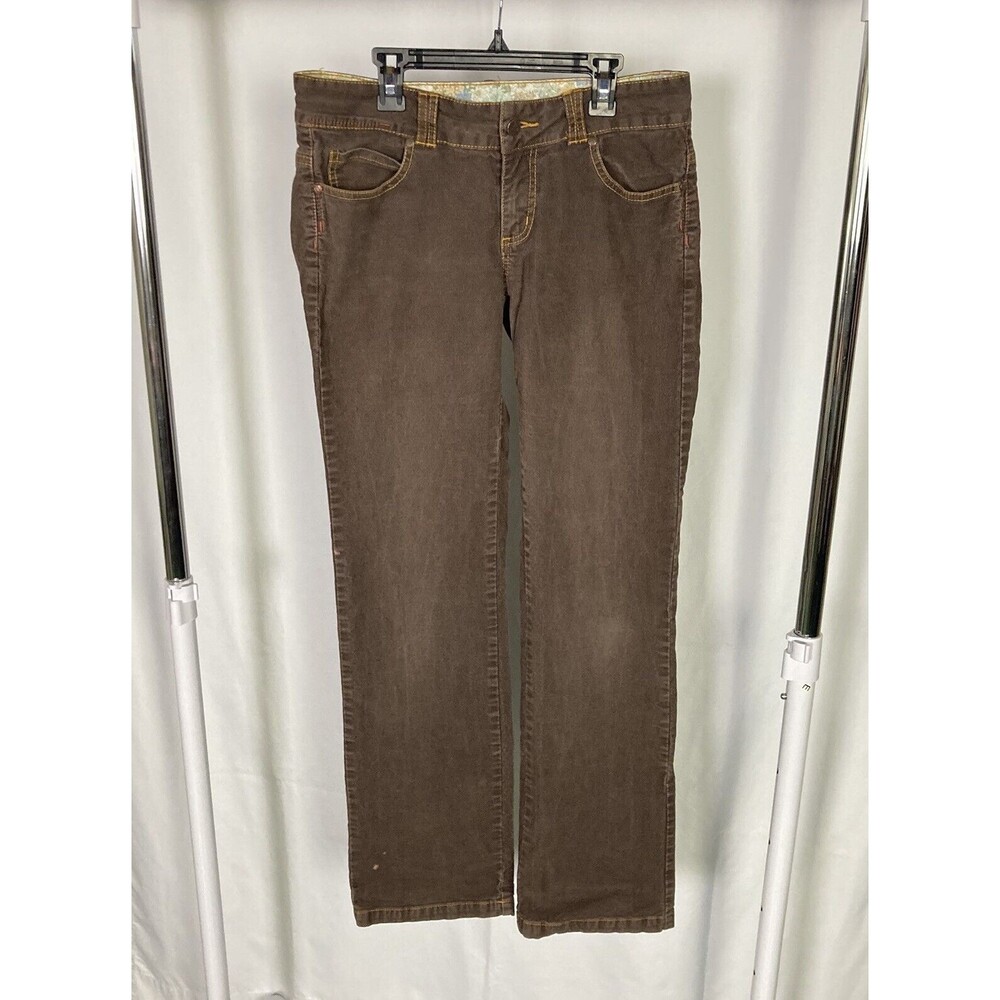 Prana Corduroy Pants Womens 8 Brown Wide Leg Casual Outdoor Cabincore Y2K *flaw